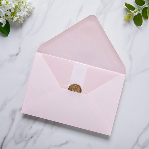 NingsPaper 50 Pieces A8 Envelopes, Large 5x7 Blush Pink Envelopes
