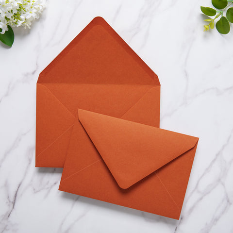 NingsPaper 50 Pieces A8 Envelopes, Large 5x7 Burnt Orange Envelopes