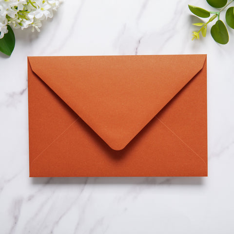 NingsPaper 50 Pieces A8 Envelopes, Large 5x7 Burnt Orange Envelopes