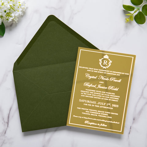 NingsPaper 50 Pieces A8 Envelopes, Large 5x7 Olive Green Envelopes