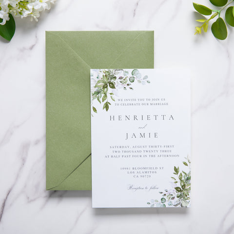 NingsPaper 50 Pieces A8 Envelopes, Large 5x7 Sage Green Envelopes