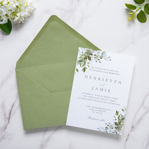 NingsPaper 50 Pieces A8 Envelopes, Large 5x7 Sage Green Envelopes