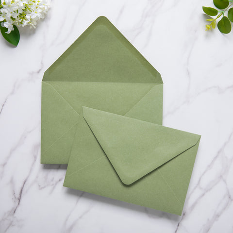NingsPaper 50 Pieces A8 Envelopes, Large 5x7 Sage Green Envelopes
