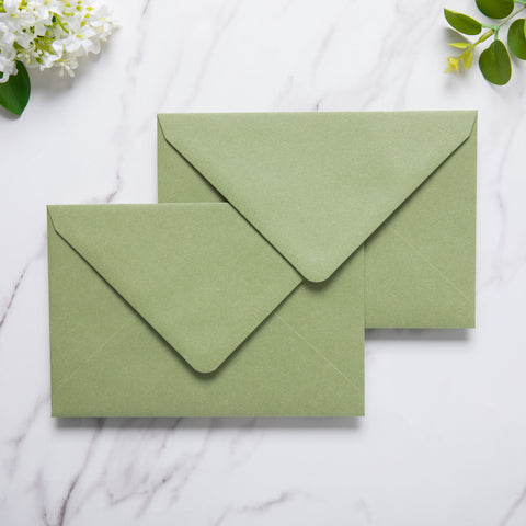 NingsPaper 50 Pieces A8 Envelopes, Large 5x7 Sage Green Envelopes