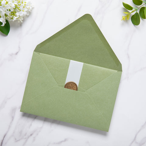 NingsPaper 50 Pieces A8 Envelopes, Large 5x7 Sage Green Envelopes