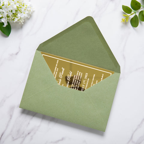 NingsPaper 50 Pieces A8 Envelopes, Large 5x7 Sage Green Envelopes