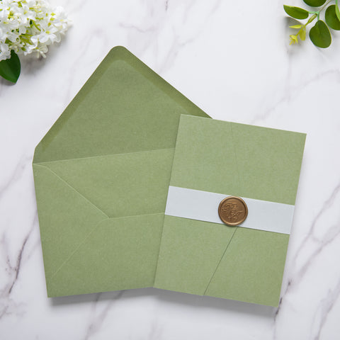 NingsPaper 50 Pieces A8 Envelopes, Large 5x7 Sage Green Envelopes