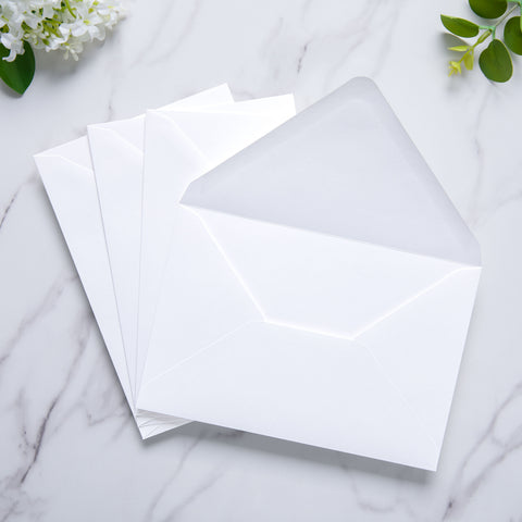 NingsPaper 50 Pieces A8 Envelopes, Large 5x7 White Envelopes