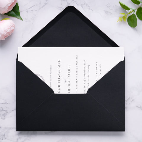 NingsPaper A9 Envelopes, 5.75 x 8.75'' Black Wedding Mailing Envelopes