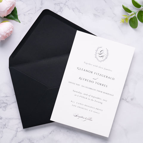 NingsPaper A9 Envelopes, 5.75 x 8.75'' Black Wedding Mailing Envelopes