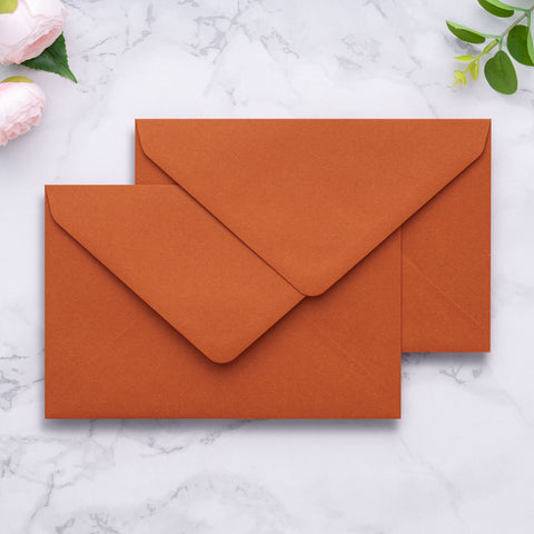 NingsPaper A9 Envelopes, 5.75 x 8.75'' Burnt Orange Wedding Mailing Envelopes
