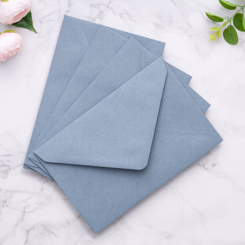 NingsPaper A9 Envelopes, 5.75 x 8.75'' Dusty Blue Wedding Mailing Envelopes