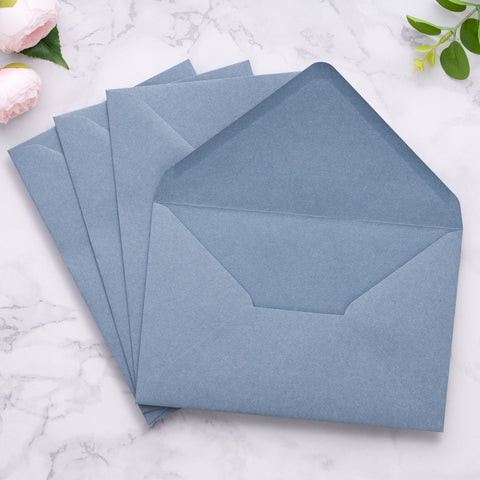 NingsPaper A9 Envelopes, 5.75 x 8.75'' Dusty Blue Wedding Mailing Envelopes