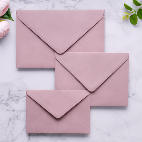 NingsPaper A9 Envelopes, 5.75 x 8.75'' Dusty Rose Wedding Mailing Envelopes