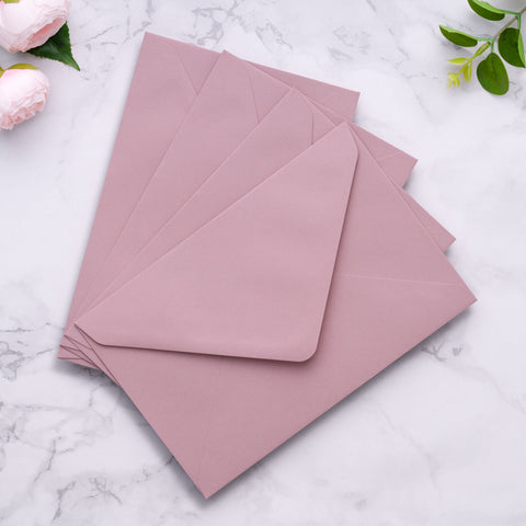 NingsPaper A9 Envelopes, 5.75 x 8.75'' Dusty Rose Wedding Mailing Envelopes
