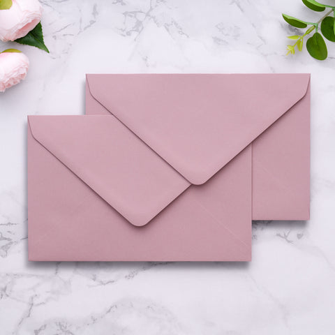 NingsPaper A9 Envelopes, 5.75 x 8.75'' Dusty Rose Wedding Mailing Envelopes