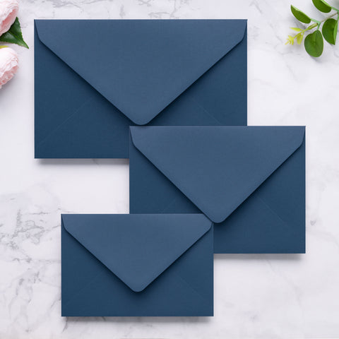 NingsPaper A9 Envelopes, 5.75 x 8.75'' Navy Blue Wedding Mailing Envelopes