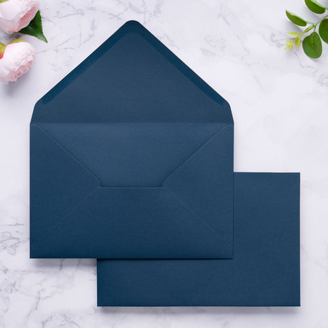 NingsPaper A9 Envelopes, 5.75 x 8.75'' Navy Blue Wedding Mailing Envelopes