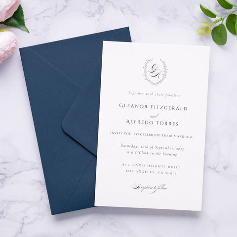 NingsPaper A9 Envelopes, 5.75 x 8.75'' Navy Blue Wedding Mailing Envelopes