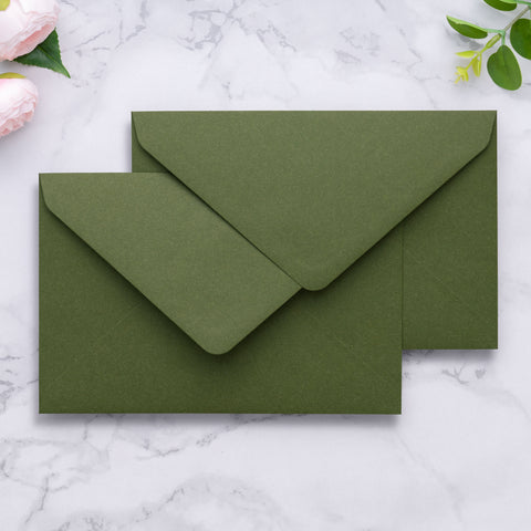 NingsPaper A9 Envelopes, 5.75 x 8.75'' Olive Green Wedding Mailing Envelopes
