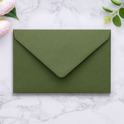 NingsPaper A9 Envelopes, 5.75 x 8.75'' Olive Green Wedding Mailing Envelopes