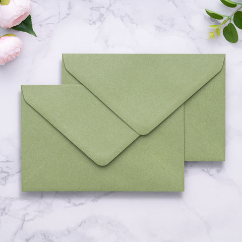 NingsPaper A9 Envelopes, 5.75 x 8.75'' Sage Green Wedding Mailing Envelopes