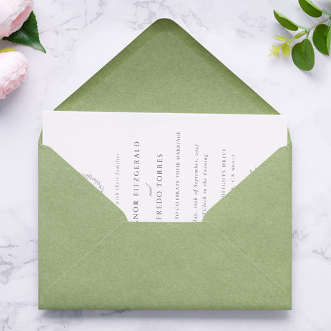 NingsPaper A9 Envelopes, 5.75 x 8.75'' Sage Green Wedding Mailing Envelopes