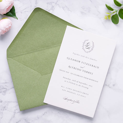 NingsPaper A9 Envelopes, 5.75 x 8.75'' Sage Green Wedding Mailing Envelopes