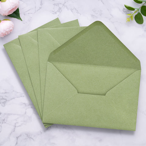 NingsPaper A9 Envelopes, 5.75 x 8.75'' Sage Green Wedding Mailing Envelopes
