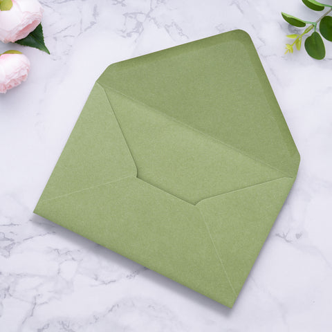 NingsPaper A9 Envelopes, 5.75 x 8.75'' Sage Green Wedding Mailing Envelopes
