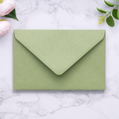 NingsPaper A9 Envelopes, 5.75 x 8.75'' Sage Green Wedding Mailing Envelopes