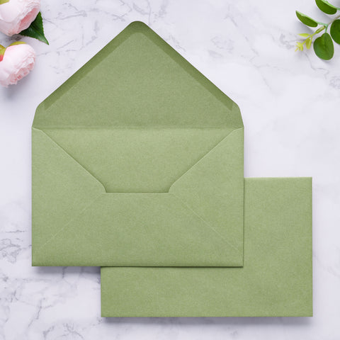 NingsPaper A9 Envelopes, 5.75 x 8.75'' Sage Green Wedding Mailing Envelopes