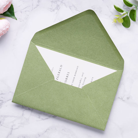 NingsPaper A9 Envelopes, 5.75 x 8.75'' Sage Green Wedding Mailing Envelopes