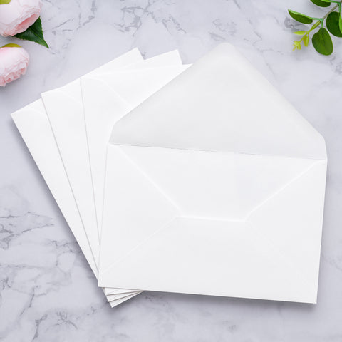 NingsPaper A9 Envelopes, 5.75 x 8.75'' White Wedding Mailing Envelopes