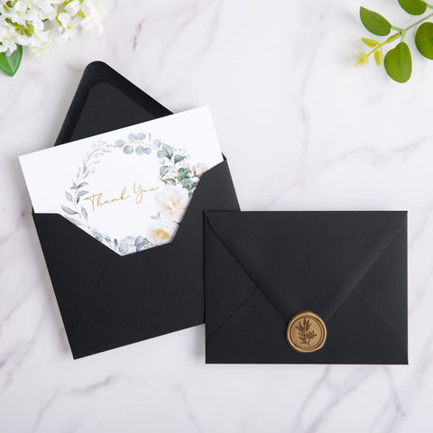 NingsPaper 50 Pieces Black A2 Envelopes for 4.25×5.5 Cards