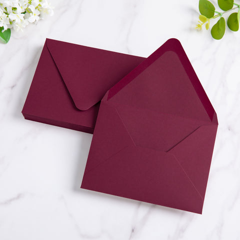 NingsPaper 50 Pieces Burgundy A2 Envelopes for 4.25×5.5 Cards