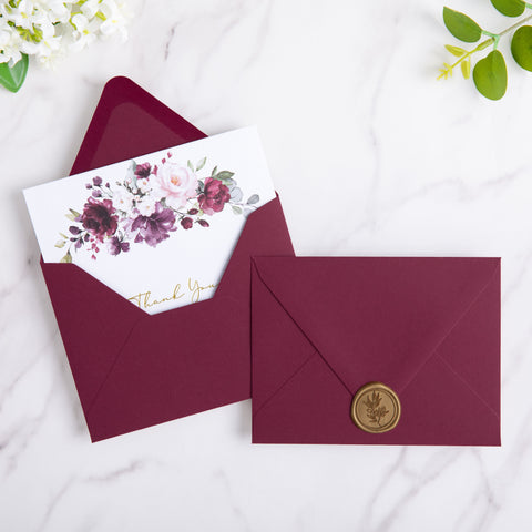 NingsPaper 50 Pieces Burgundy A2 Envelopes for 4.25×5.5 Cards