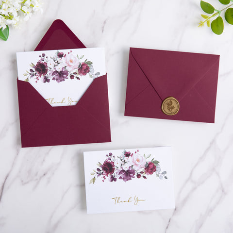 NingsPaper 50 Pieces Burgundy A2 Envelopes for 4.25×5.5 Cards