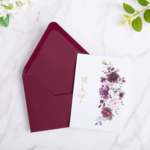 NingsPaper 50 Pieces Burgundy A2 Envelopes for 4.25×5.5 Cards