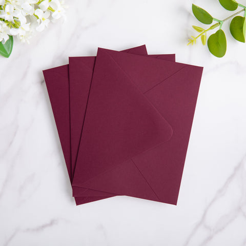 NingsPaper 50 Pieces Burgundy A2 Envelopes for 4.25×5.5 Cards