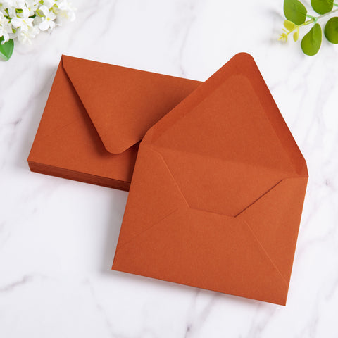NingsPaper 50 Pieces Burnt Orange A2 Envelopes for 4.25×5.5 Cards