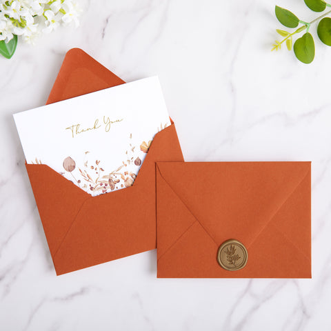 NingsPaper 50 Pieces Burnt Orange A2 Envelopes for 4.25×5.5 Cards