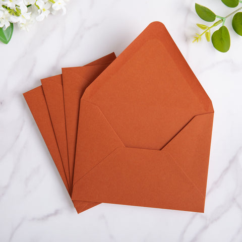 NingsPaper 50 Pieces Burnt Orange A2 Envelopes for 4.25×5.5 Cards