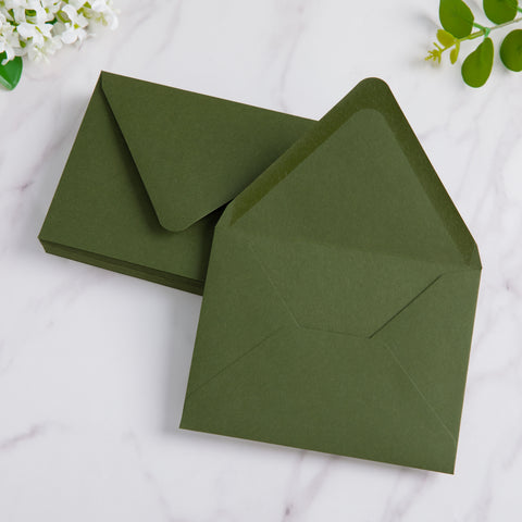 NingsPaper 50 Pieces Olive Green A2 Envelopes for 4.25×5.5 Cards