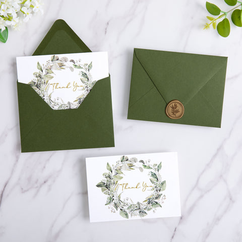 NingsPaper 50 Pieces Olive Green A2 Envelopes for 4.25×5.5 Cards