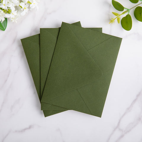NingsPaper 50 Pieces Olive Green A2 Envelopes for 4.25×5.5 Cards
