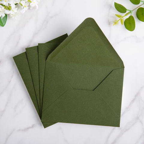 NingsPaper 50 Pieces Olive Green A2 Envelopes for 4.25×5.5 Cards