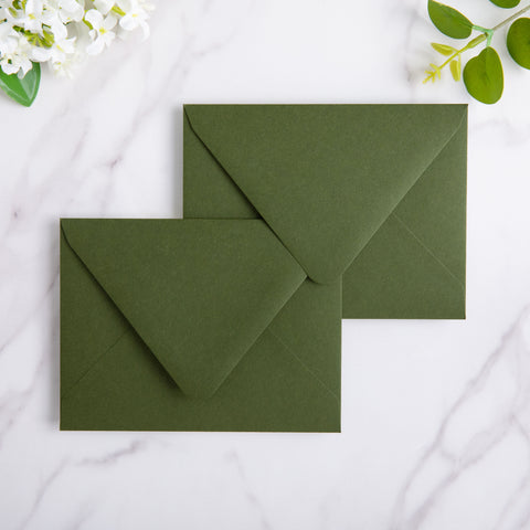 NingsPaper 50 Pieces Olive Green A2 Envelopes for 4.25×5.5 Cards
