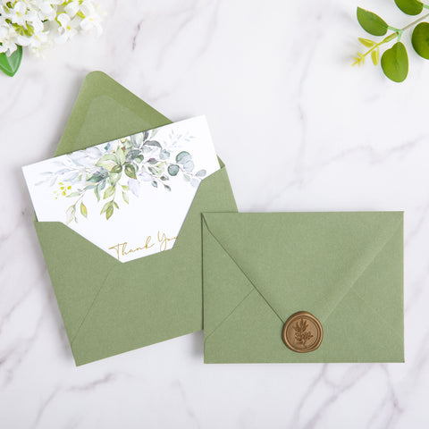 NingsPaper 50 Pieces Sage Green A2 Envelopes for 4.25×5.5 Cards