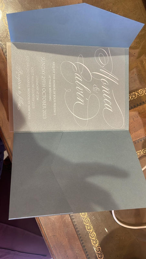 80 Pcs Laser Cut Tri-folder Invitation Cards